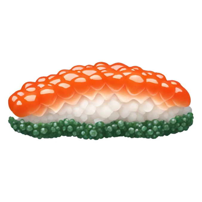 Salmon roe nigiri with only the roe and seaweed sticker