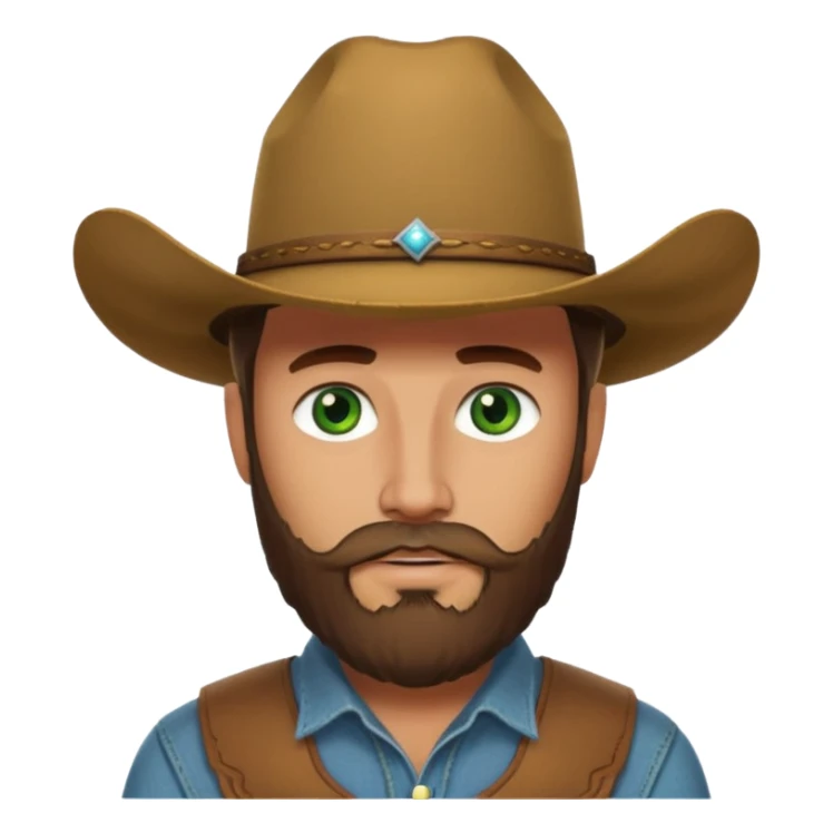 yellowstone dutton ranch cowboy with beard and green eyes sticker