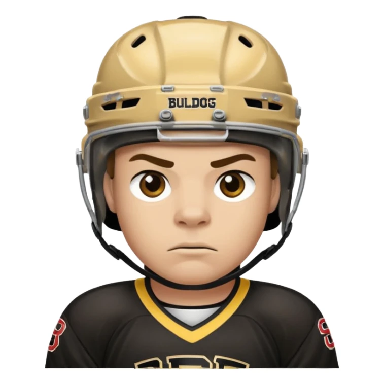 Hockey player in Black and Gold Bulldogs Jersey sticker
