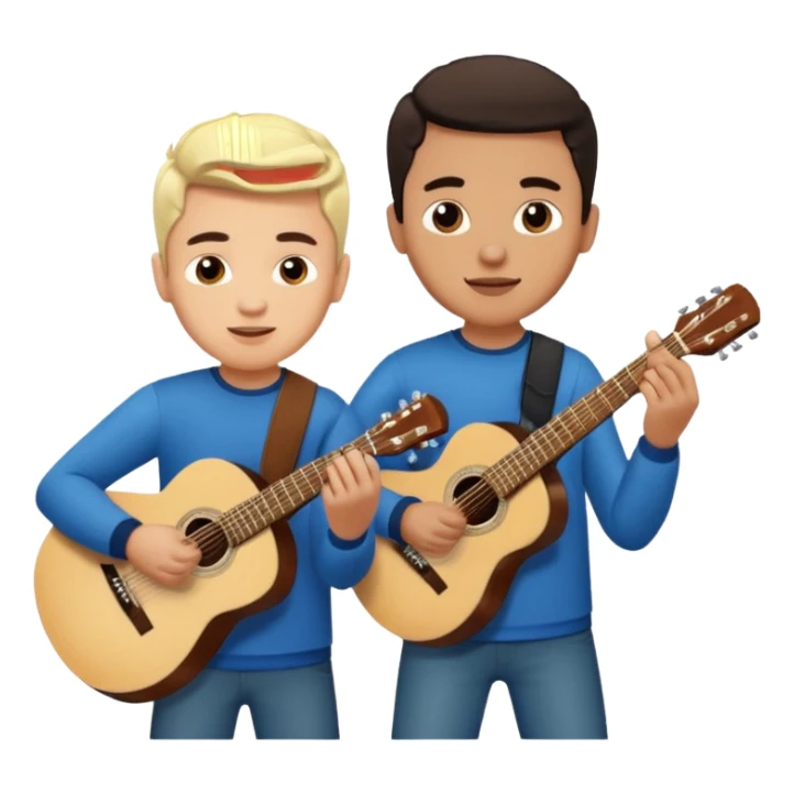 Junior H y Natanael Cano tocando la guitarra  sticker