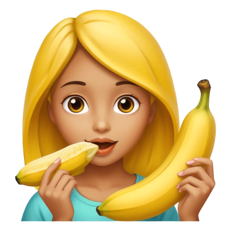 girl eating banana close up sticker