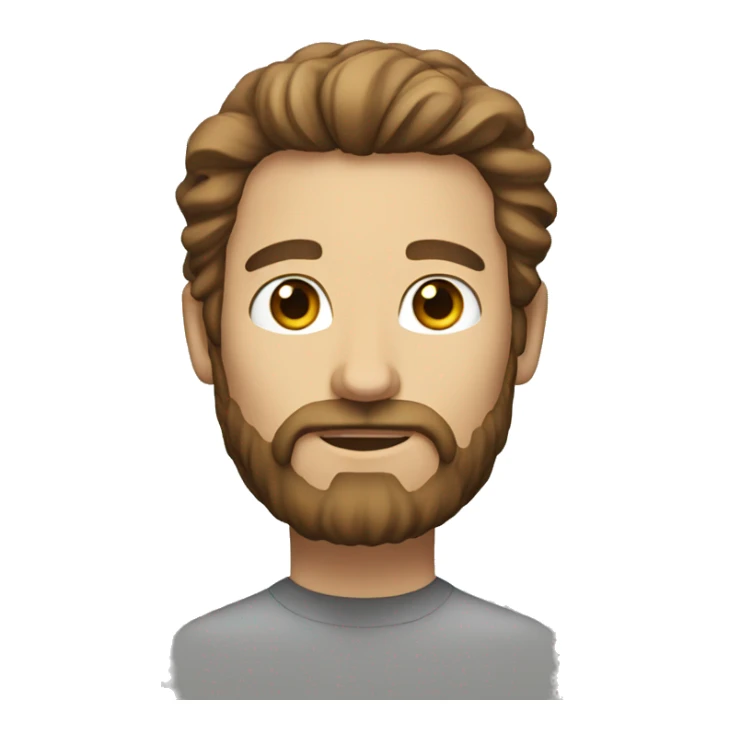 White man with brown beard and long hair sticker