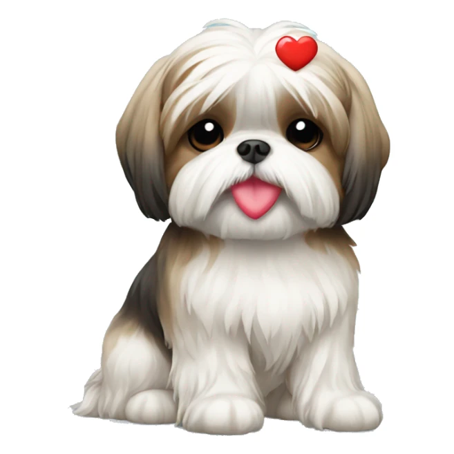 shih tzu with heart sticker