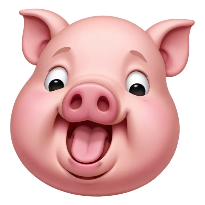 Cinematic Cute Yawning Pig Portrait Emoji, Head tilted slightly with a dramatic, wide-open yawn, showcasing a soft, smooth rosy-pink hide with droopy ears, round beady eyes barely open in drowsy contentment, Simplified yet irresistibly adorable features, highly detailed, glowing with a soft, cozy glow, high shine, relaxed yet expressive, stylized with a touch of whimsical charm, bright and endearing, soft glowing outline, capturing the essence of a sleepy yet affectionate pig, so drowsy it feels like it could stretch out of the screen and curl up for a nap! sticker