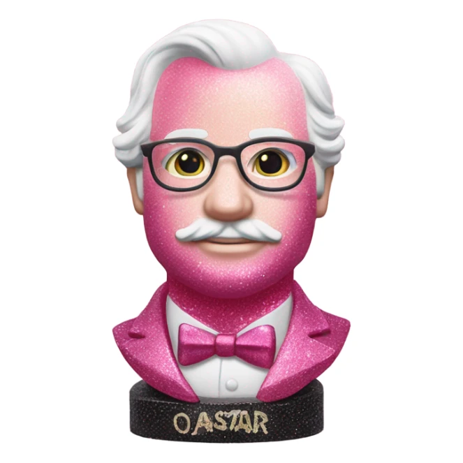 Pink ombre John Adams statue with gator and glitter  sticker