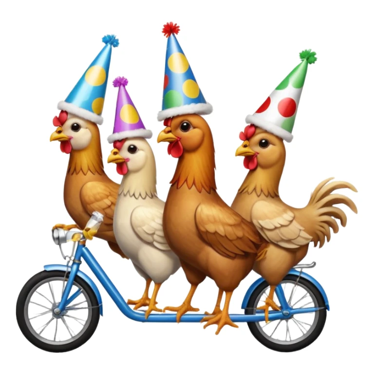 Ten chickens on a partybike while drinking beer sticker