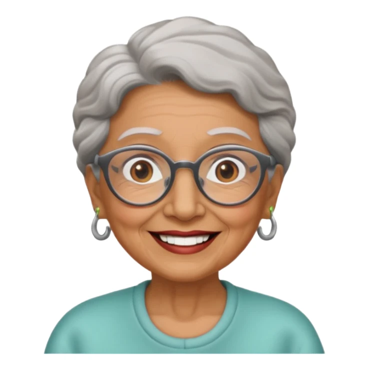 ABUELITA CON GAFAS SONRIENDO sticker