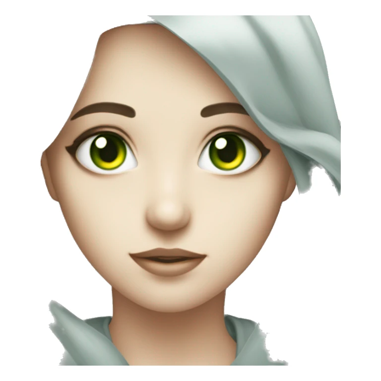 Greenish grey eyes that attracts and looks like mirror that spark sticker