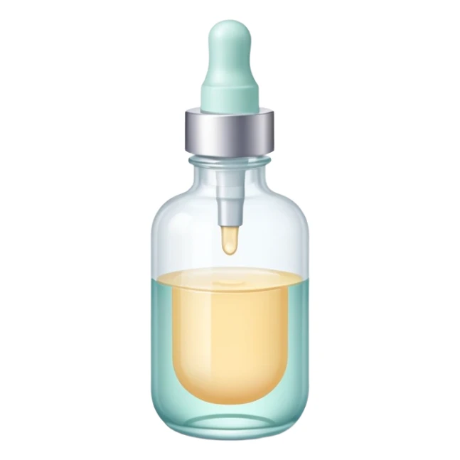 Facial serum dropper bottle, minimalist, rounded, soft pastel colors, SOS skin care sticker