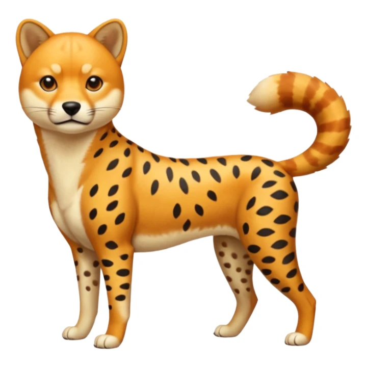 Cheetah-Dingo-Shiba-Inu-Leopard-hybrid-animal-creature, full body  sticker