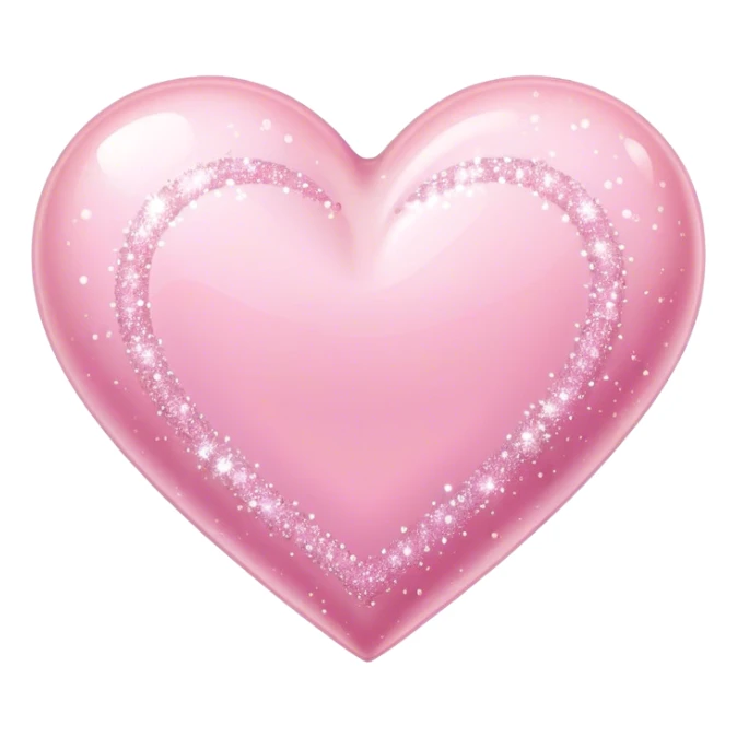 Baby pink love heart with sparkles  sticker