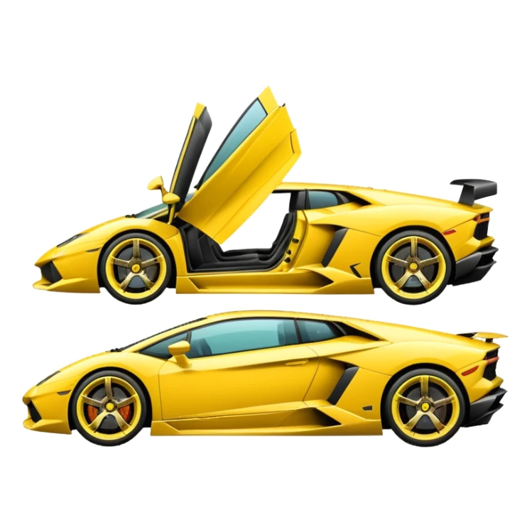 Make me a copy and pater lamogini omoji from a side veiw sticker