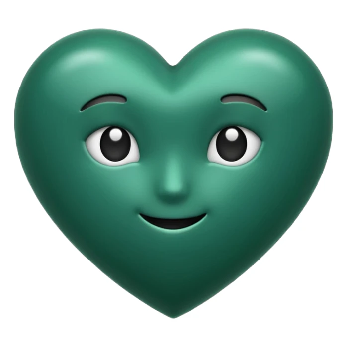 Dark green emoji heart sticker