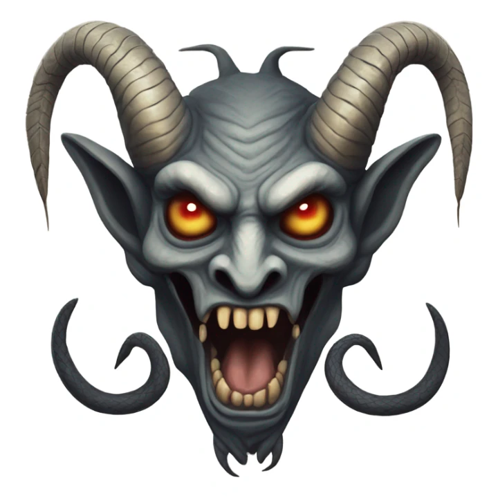 esoteric snake demon who resembles a baphomet creature with fangs sticker