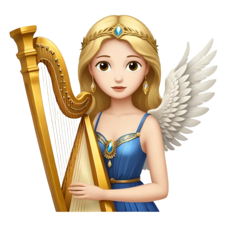 Muse of inspiration with wings and a harp in her hand sticker