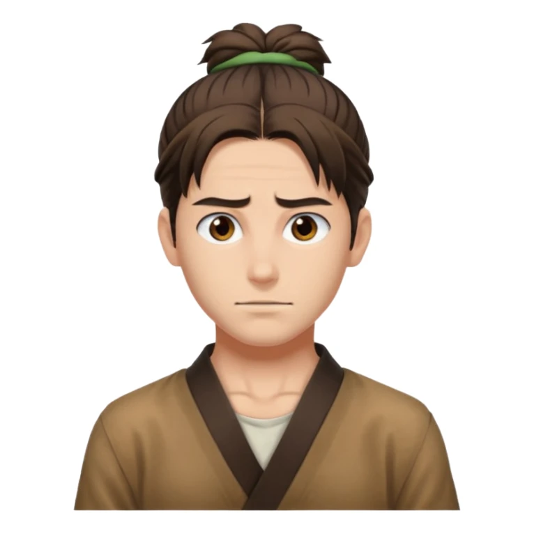 eren jeager with hair Half-up man bun sticker
