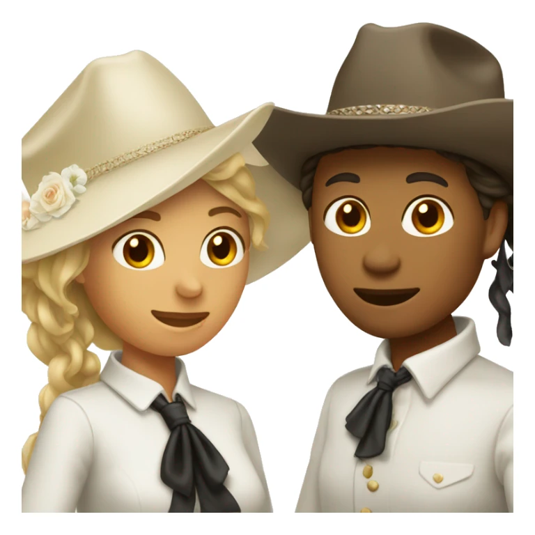 two women bridges getting married cowboy hats sticker