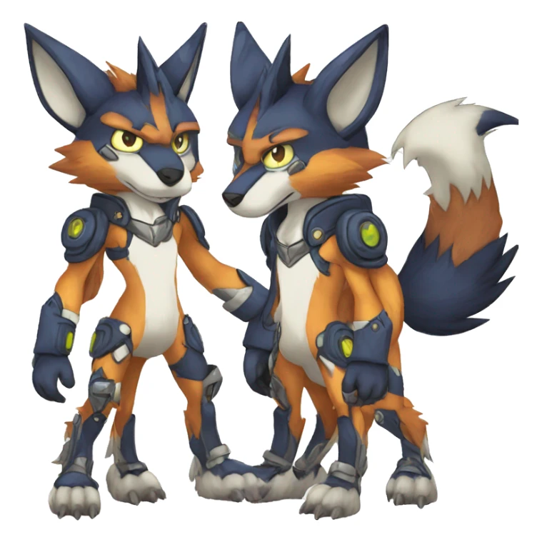  Cool Edgy Digimon-Fakemon-Fox with edgy markings full body sticker