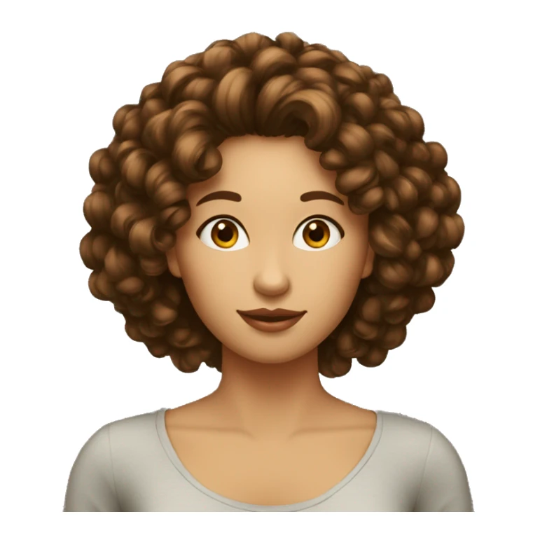 Femme cheveux bouclés brun foncé très long  sticker