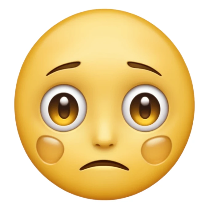 A regular yellow  skin, round face emoji looking straight at me not smilling, just staring with a tear rolling down its cheek sticker