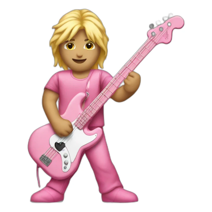 long-blond-bassguitar-player-pink-clothes-pink sticker