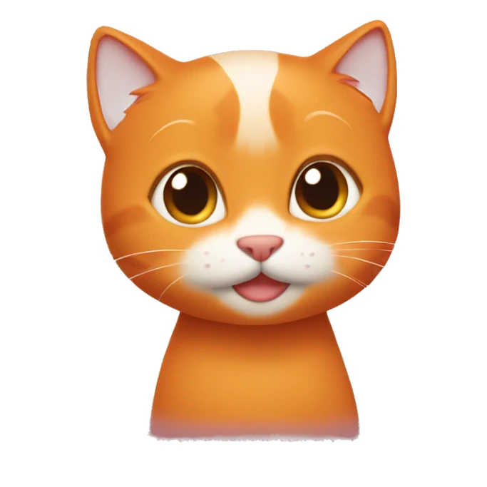 The orange cat shows the heart sticker
