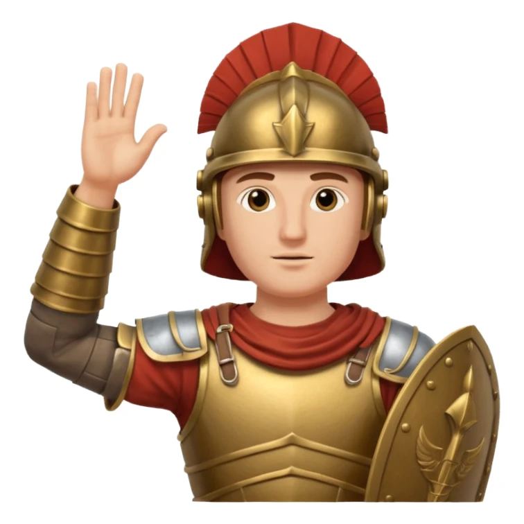 an ancient roman republic soldier doing a straight hand salute sticker