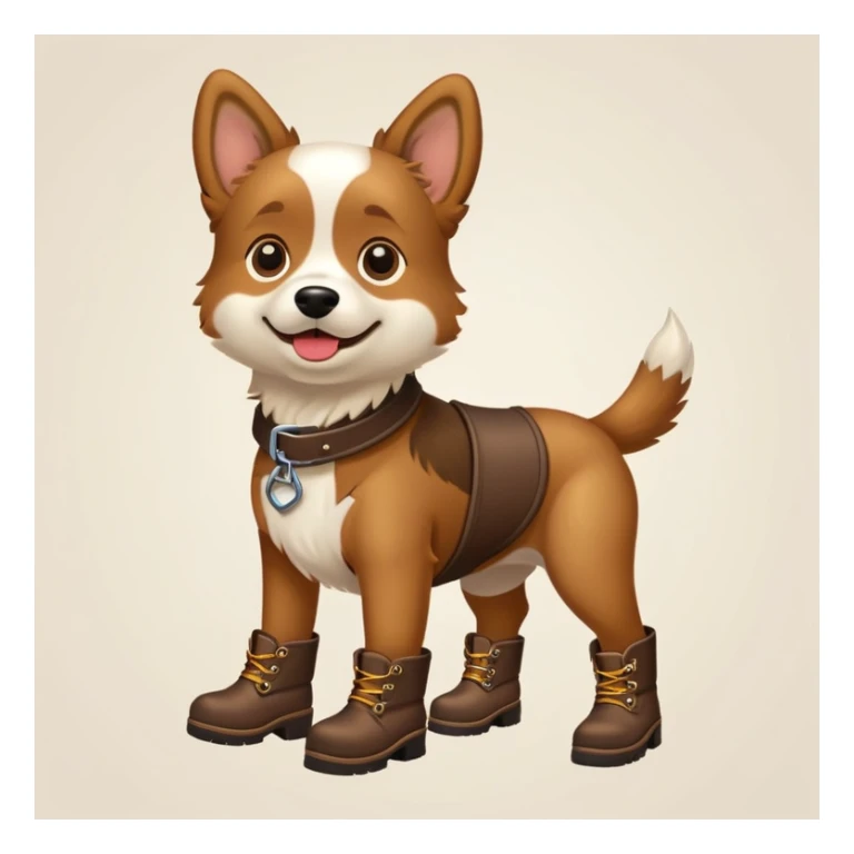 Hond met laarzen aan sticker