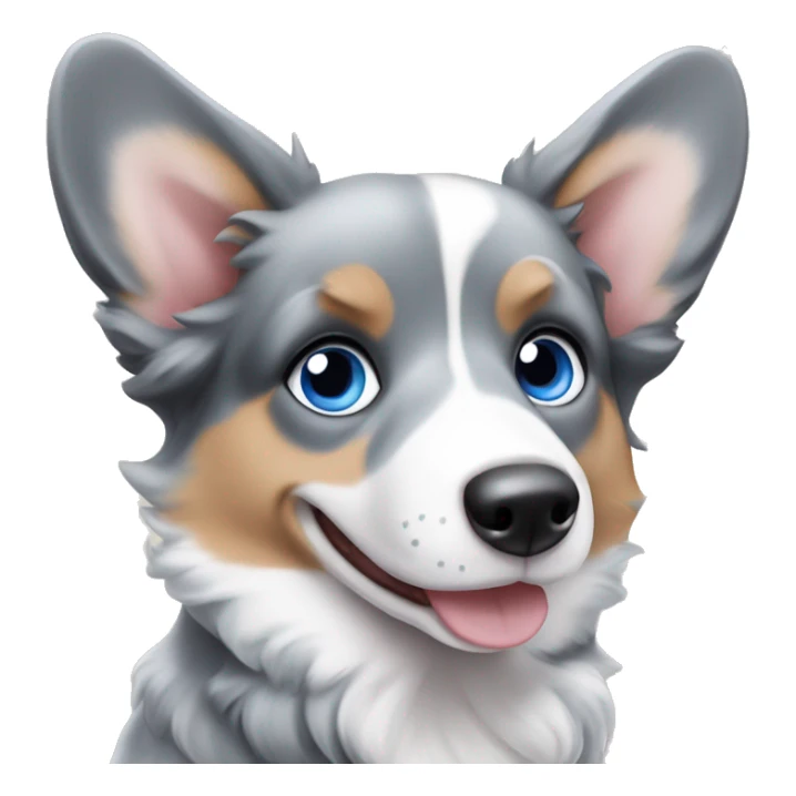 Blue Merle corgi with blue eyes sticker