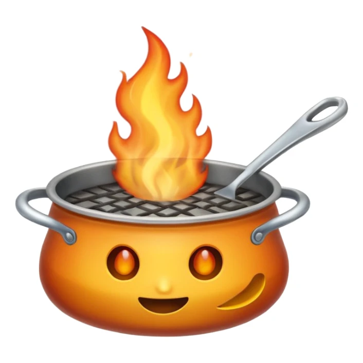 Un cucharón con fuego por debajo sticker