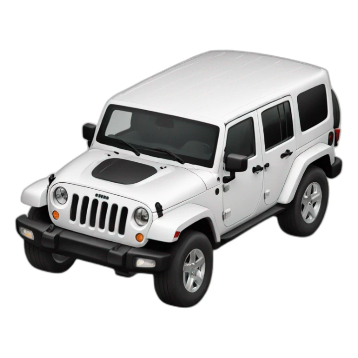 White jeep wrangler with pick accents sticker