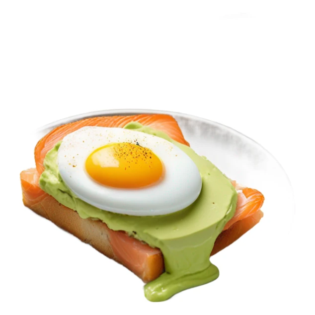 one avocado tost on brioche with salmon and eggs sticker