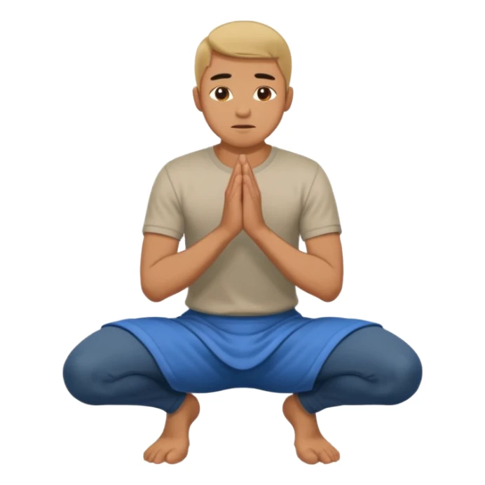 side view of a man kneeling and bowing, gesture of submission sticker