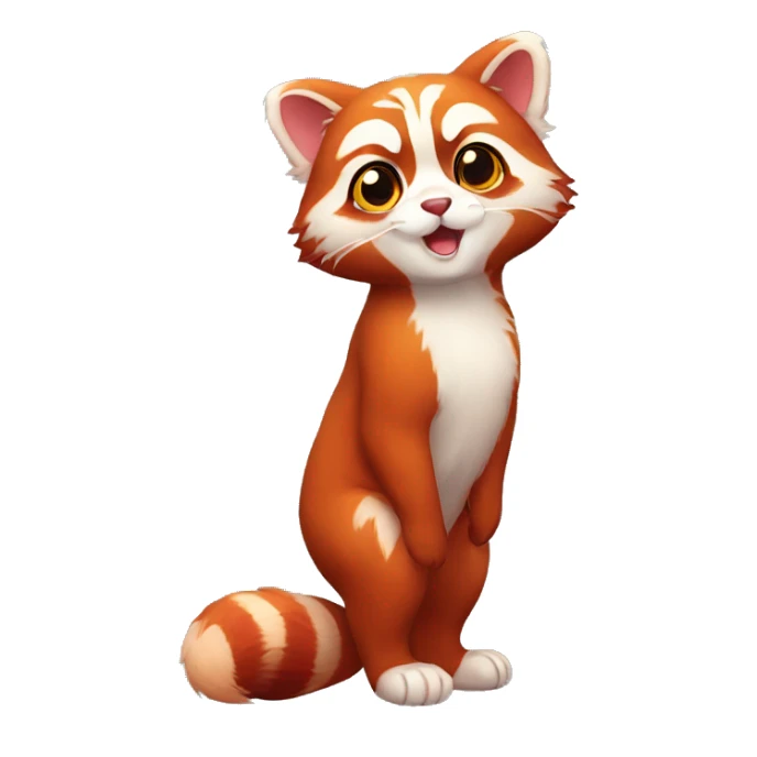 Cute Adorable Red Panda Cat hybrid full body sticker