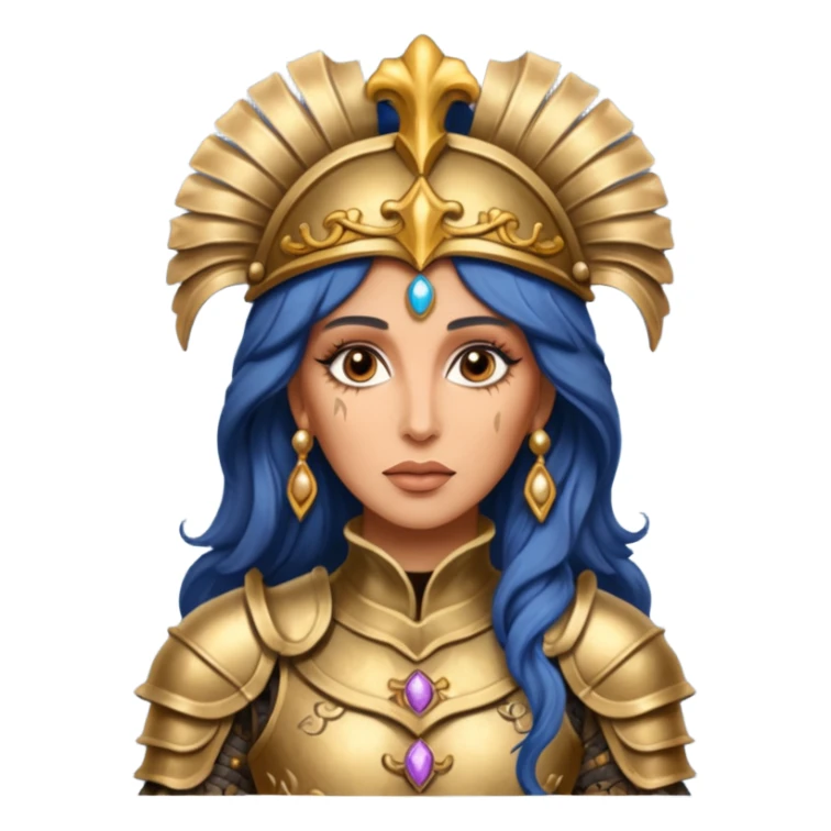 realistic cinematic actress Cher in baroque styling with dirty damaged armor in a forest sticker