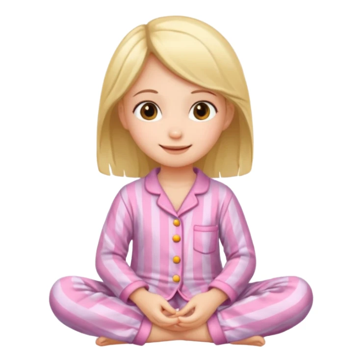girl kid wearing cure pyjama sitting sticker