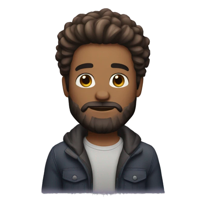 Dusk skin tone with full beard and meduim hair sticker