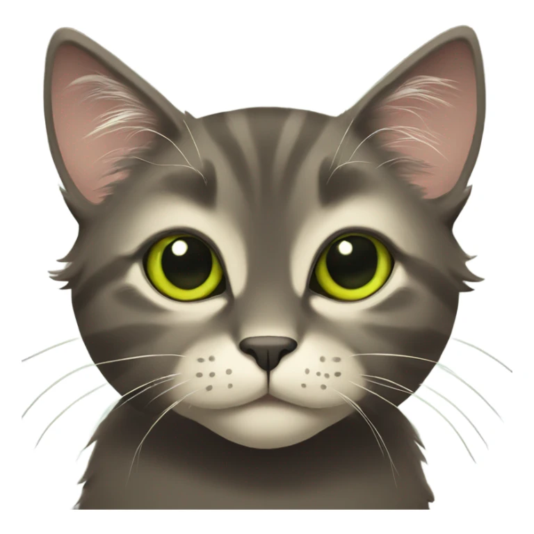 black male cat with fluffy cheeks and yellowish green eyes sticker