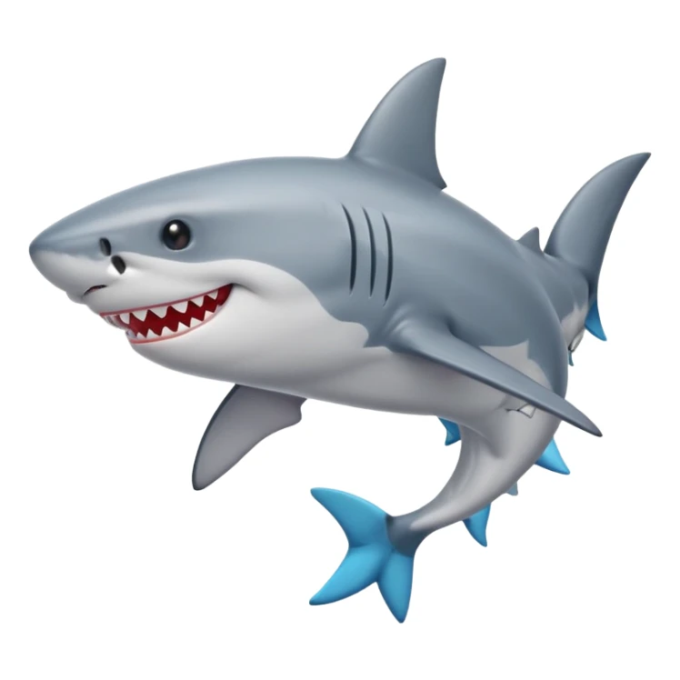 smiling shark with colorful shoes sticker