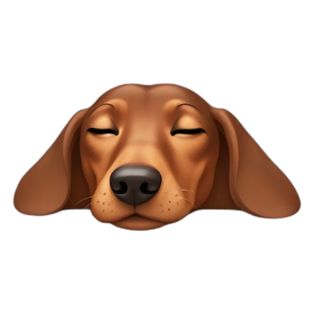 Cute Lady brown Dachshund sleeping face up sticker