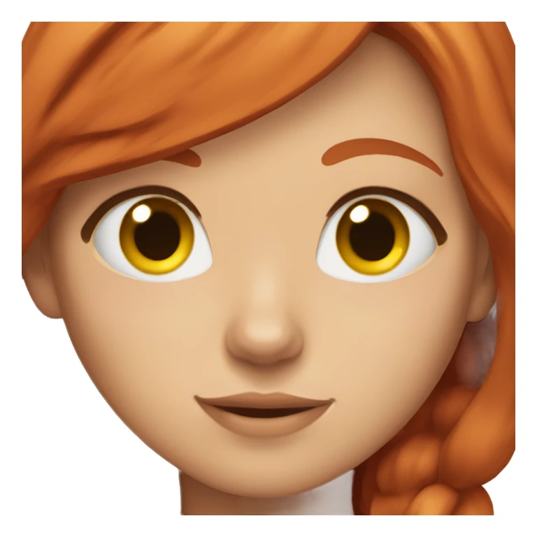 girl with red hair lies with a cat sticker