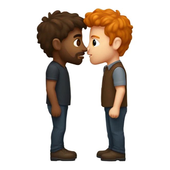 Brunette Man Kissing ginger man sticker