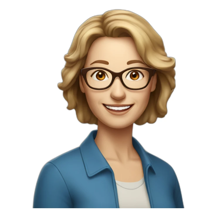 middle-aged-woman-light-brown-hair-brown-glasses-smiling-blue-eyes sticker
