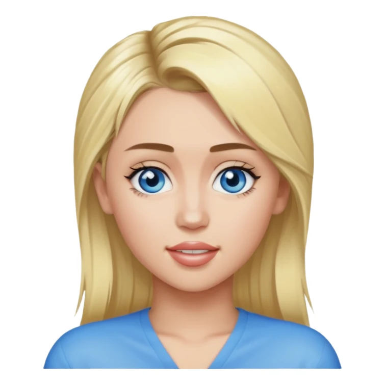 Miley Cyrus with blue eyes, blonde long hair sticker
