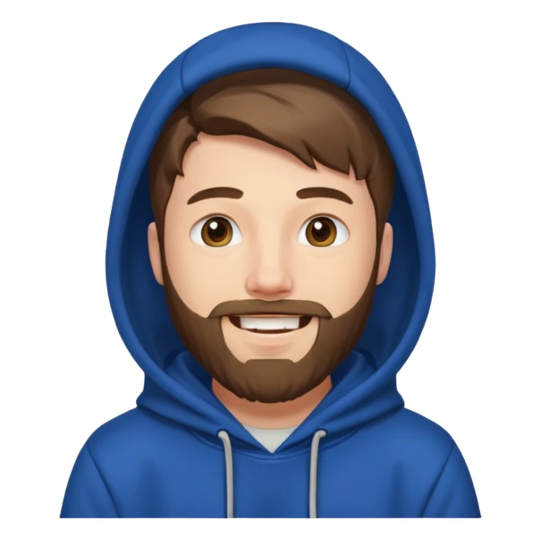 mr beast with a hoodie and beard sticker