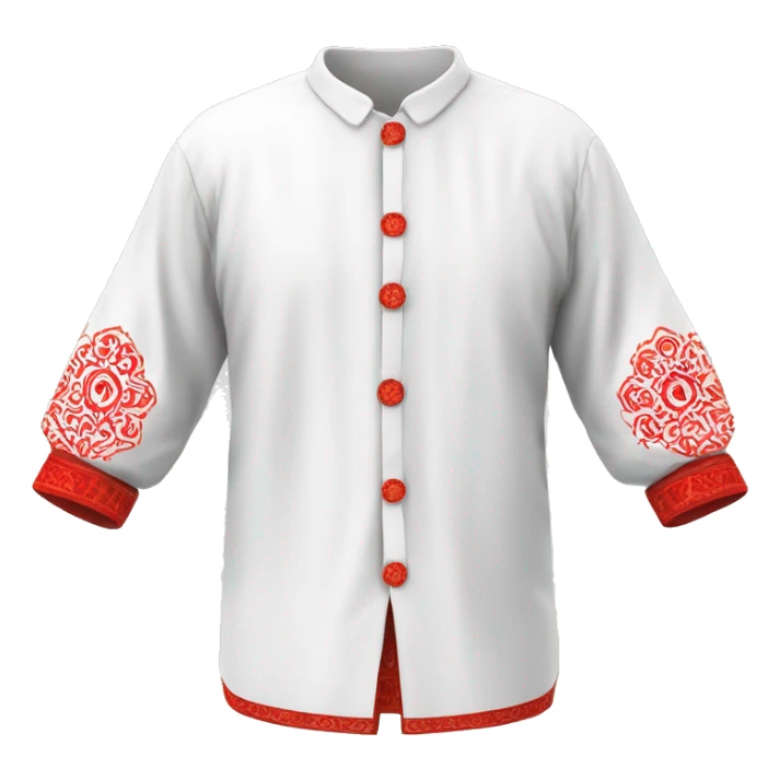  Shirt  vyshyvanka, white with red round embodiary on sleeves sticker