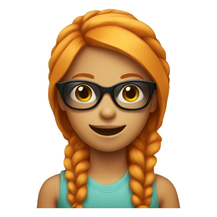 A ginger girl with sun glasses doing a slight smile sticker