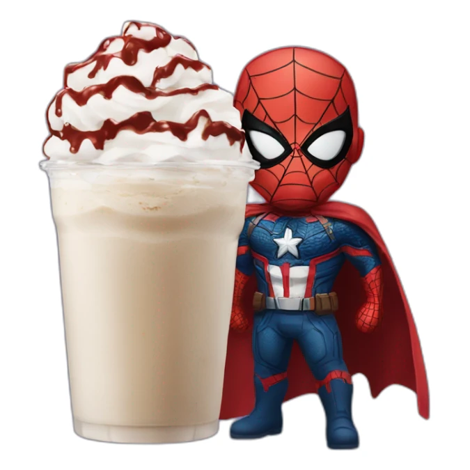 Spiderman frappant captain America sticker