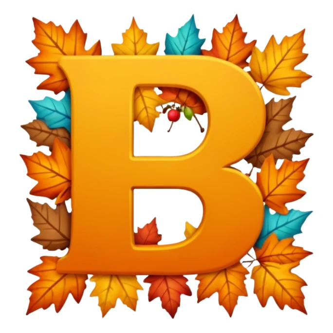 the letter in the leaves sticker