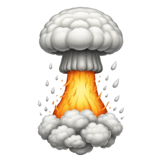atomic bomb mushroom cloud in the shape of the letter T sticker